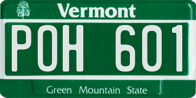 VT license plate POH601