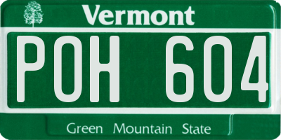 VT license plate POH604