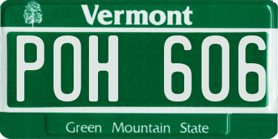VT license plate POH606