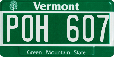 VT license plate POH607