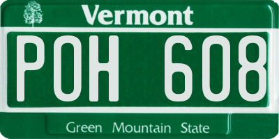VT license plate POH608