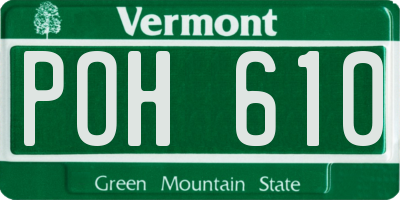 VT license plate POH610
