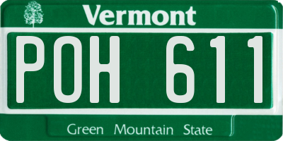 VT license plate POH611