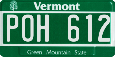 VT license plate POH612