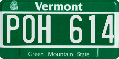 VT license plate POH614