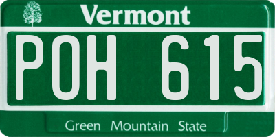 VT license plate POH615