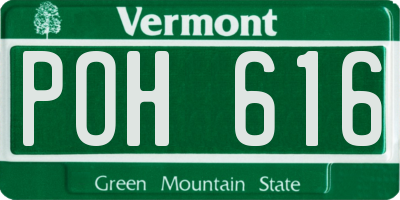 VT license plate POH616