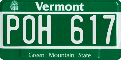 VT license plate POH617