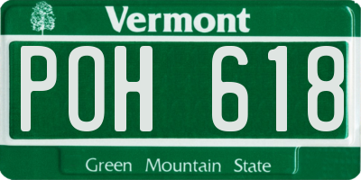 VT license plate POH618
