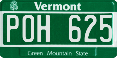 VT license plate POH625