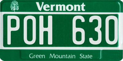 VT license plate POH630
