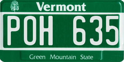 VT license plate POH635