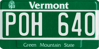 VT license plate POH640