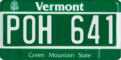 VT license plate POH641