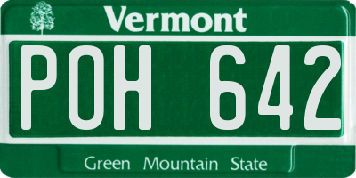 VT license plate POH642