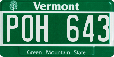 VT license plate POH643