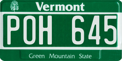 VT license plate POH645