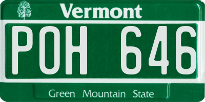 VT license plate POH646