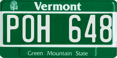 VT license plate POH648