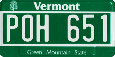 VT license plate POH651