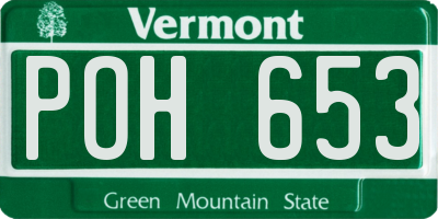 VT license plate POH653