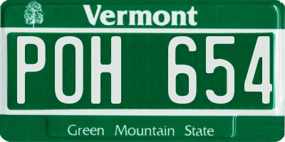 VT license plate POH654