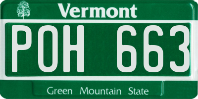 VT license plate POH663