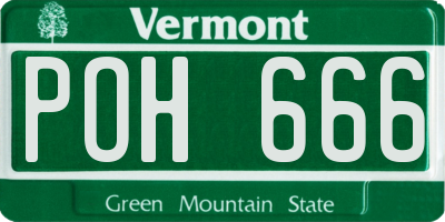 VT license plate POH666