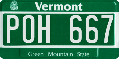 VT license plate POH667