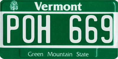 VT license plate POH669