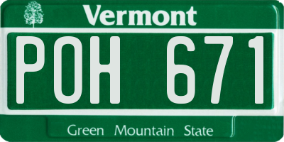 VT license plate POH671