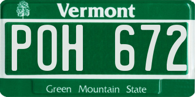 VT license plate POH672