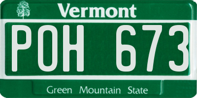 VT license plate POH673