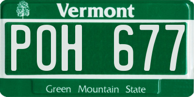 VT license plate POH677