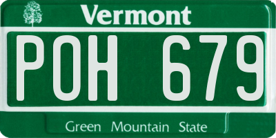 VT license plate POH679