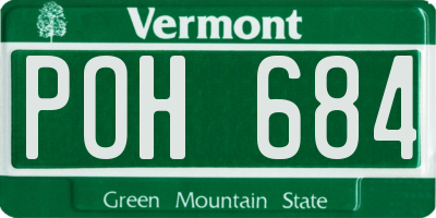 VT license plate POH684