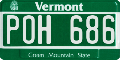 VT license plate POH686