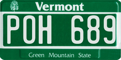 VT license plate POH689