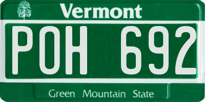 VT license plate POH692