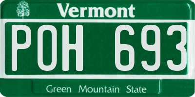 VT license plate POH693