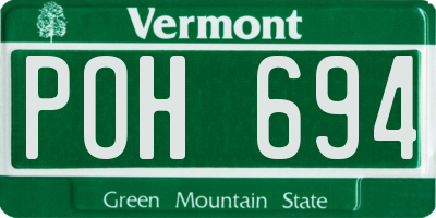 VT license plate POH694