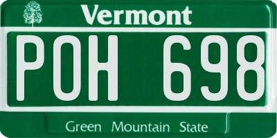 VT license plate POH698