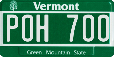 VT license plate POH700