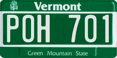 VT license plate POH701