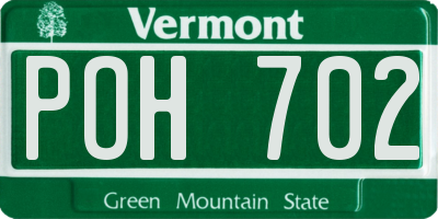 VT license plate POH702