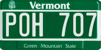 VT license plate POH707