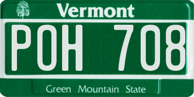 VT license plate POH708