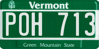 VT license plate POH713