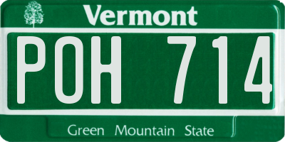 VT license plate POH714