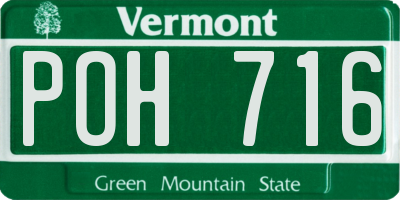 VT license plate POH716